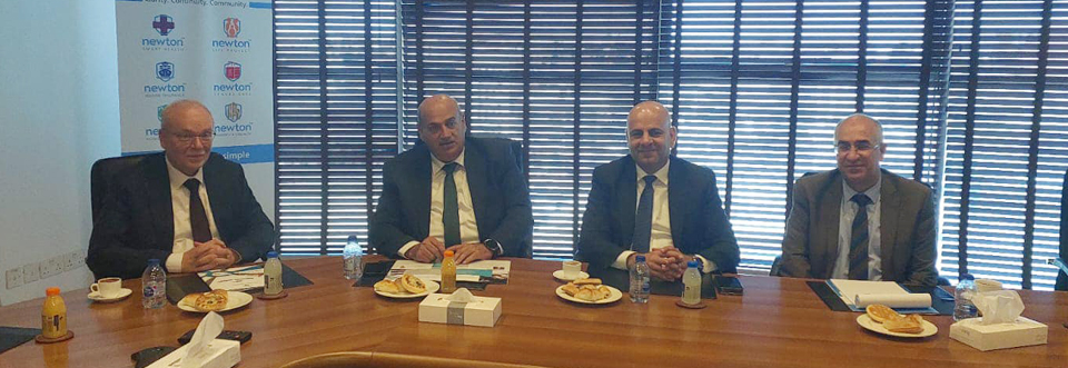 رئيس مجلس إدارة الاتحاد والرئيس التنفيذي يقدمون التهنئة لمدير عام نيوتن ولقاء مع الإدارة التنفيذية في الشركة لبحث مستجدات القطاع